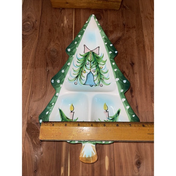 VTG 1959 HH Holt Howard Sectional Nuts Candy Dish Tree Candles bell christmas - Picture 5 of 9